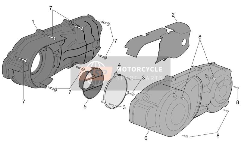 Aprilia Scarabeo 500 2006 Plástico del motor para un 2006 Aprilia Scarabeo 500