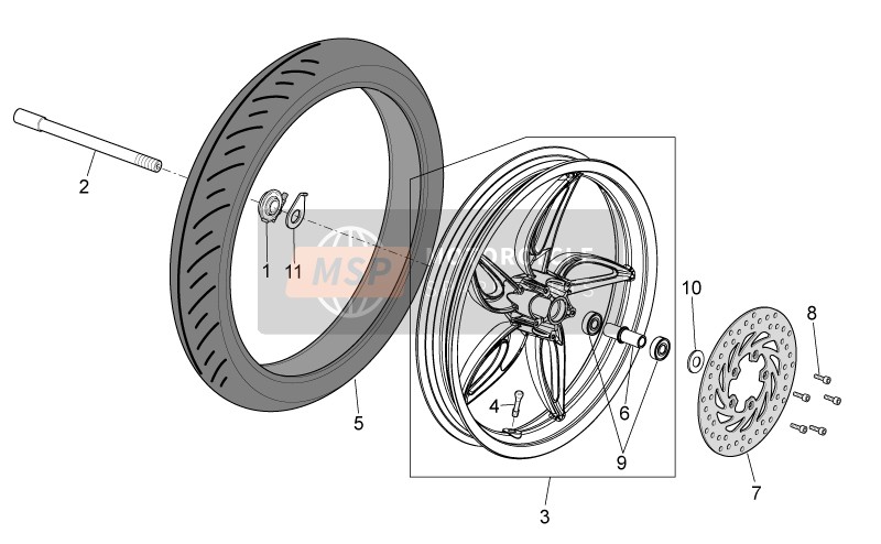 1C000637, Front Tyre 90/80-16" Kenda, Piaggio, 0