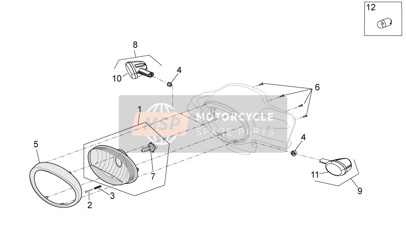 Aprilia Scarabeo 50 2T 2014 Lights for a 2014 Aprilia Scarabeo 50 2T