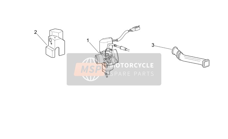 Aprilia Scarabeo 50 2T E2 (eng. Piaggio) 2005 Carburateur cpl. voor een 2005 Aprilia Scarabeo 50 2T E2 (eng. Piaggio)