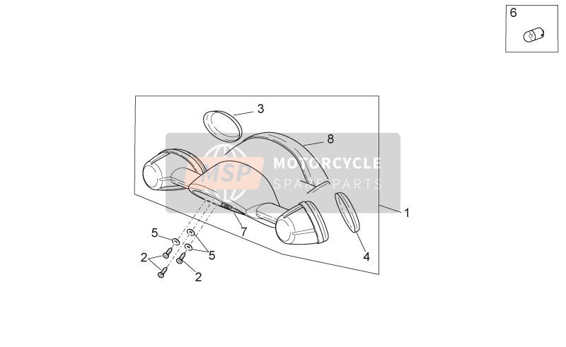 Aprilia Scarabeo 50 2T E2 (eng. Piaggio) 2009 Turn Indicators for a 2009 Aprilia Scarabeo 50 2T E2 (eng. Piaggio)