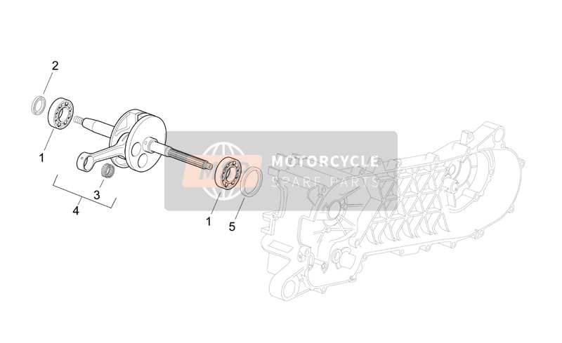 Aprilia Scarabeo 50 2T E2 (eng. Piaggio) 2008 Arbre de transmission pour un 2008 Aprilia Scarabeo 50 2T E2 (eng. Piaggio)