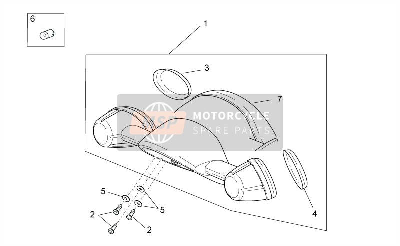 Aprilia Scarabeo 50 2T E2 (eng. Piaggio) 2011 Turn Indicators for a 2011 Aprilia Scarabeo 50 2T E2 (eng. Piaggio)