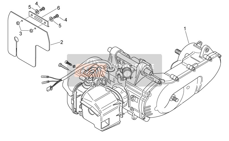 CM1242175, Moteur 50 2T E2 Aprilia Scarabeo  X Ric., Piaggio, 0