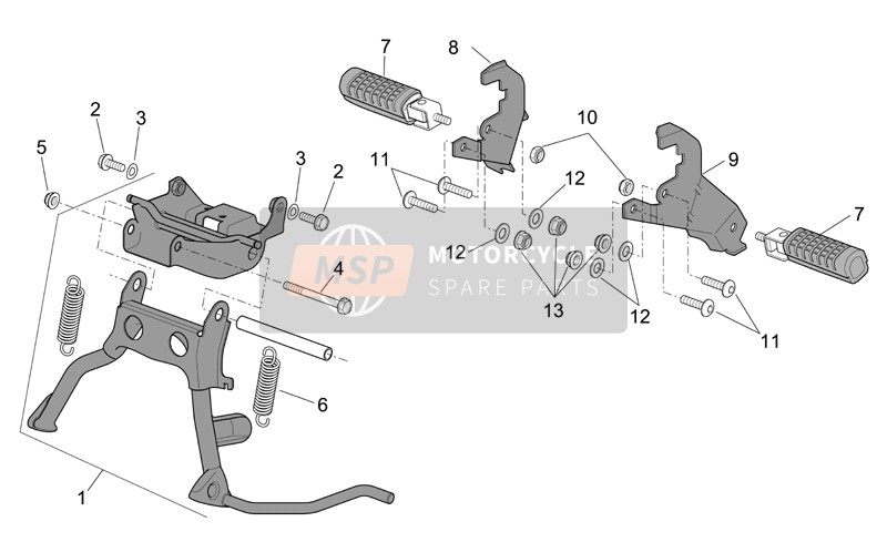 CM220101, Bracket Brake Pedal, Piaggio, 1