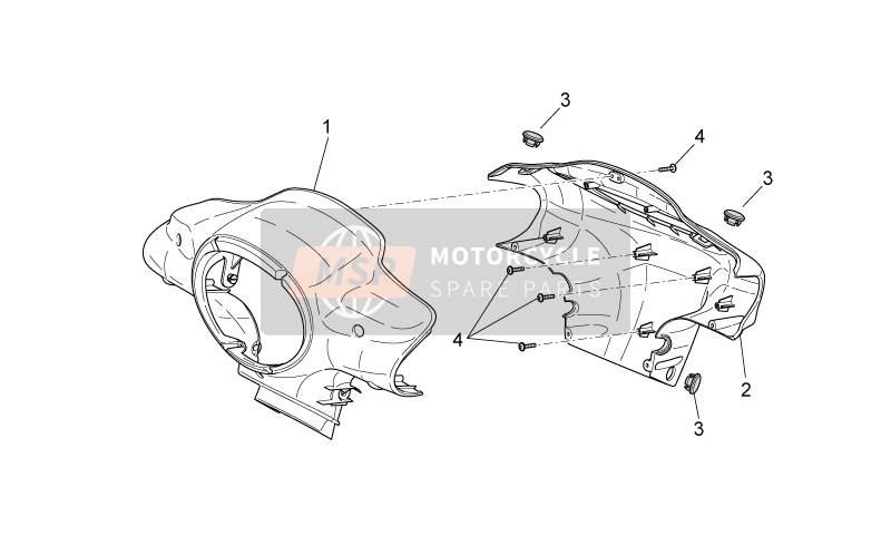 Aprilia Scarabeo 50 2T E2 NET 2010 Corps avant I - Support de phare pour un 2010 Aprilia Scarabeo 50 2T E2 NET