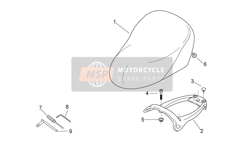 Aprilia Scarabeo 50 2T E2 NET 2010 Asiento - Portador para un 2010 Aprilia Scarabeo 50 2T E2 NET