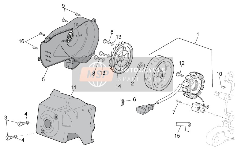 Aprilia Scarabeo 50 2T E2 NET 2010 Flywheel for a 2010 Aprilia Scarabeo 50 2T E2 NET