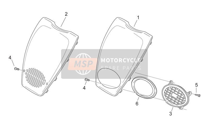 Aprilia Scarabeo 50 2T (eng. Minarelli) 1998 Front Body III - Front Cover for a 1998 Aprilia Scarabeo 50 2T (eng. Minarelli)