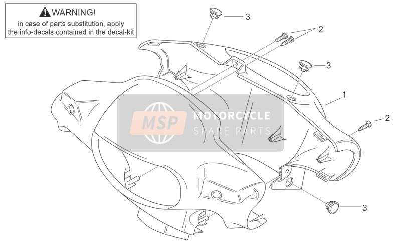 Aprilia Scarabeo 50 2T (eng. Minarelli) 1999 Front Body II - Dashboard for a 1999 Aprilia Scarabeo 50 2T (eng. Minarelli)