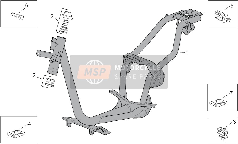 Aprilia Scarabeo 50 4T 2V E2 2003 Frame voor een 2003 Aprilia Scarabeo 50 4T 2V E2