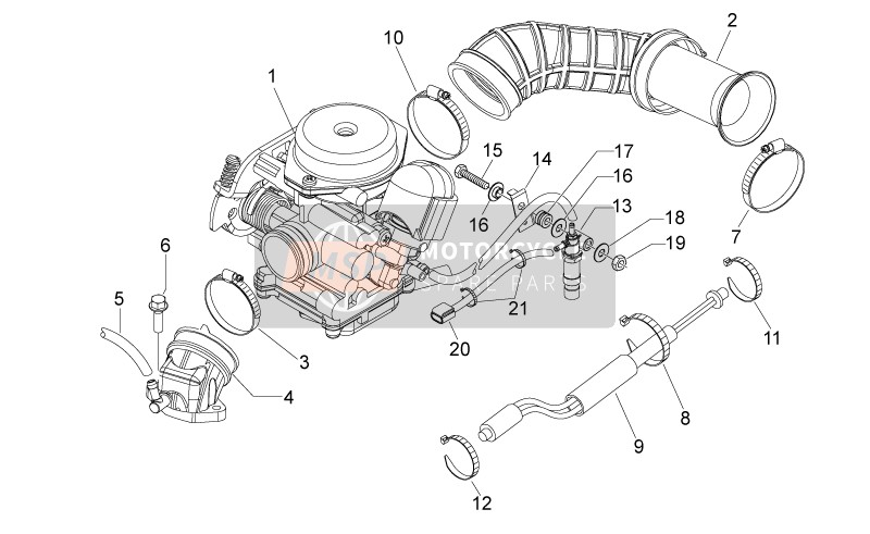 Aprilia Scarabeo 50 4T 4V 2014 Carburatore I per un 2014 Aprilia Scarabeo 50 4T 4V