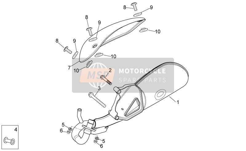 860567, Exhaust Pipe Protection, Piaggio, 2
