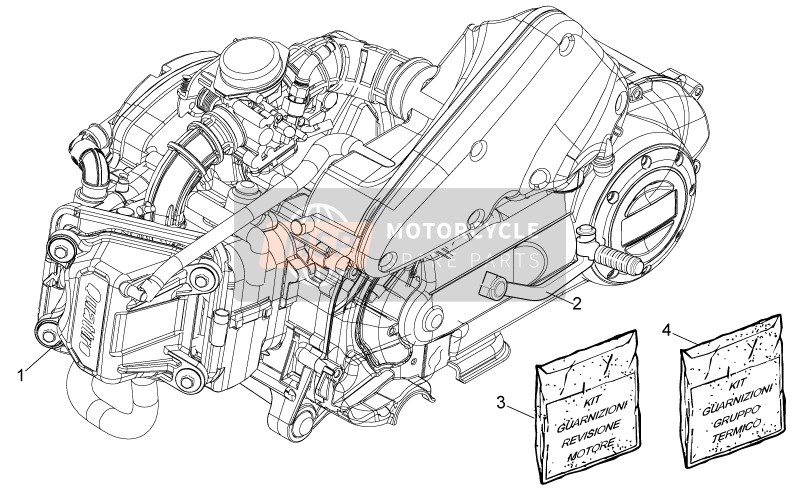 Aprilia Scarabeo 50 4T 4V 2014 Motore per un 2014 Aprilia Scarabeo 50 4T 4V
