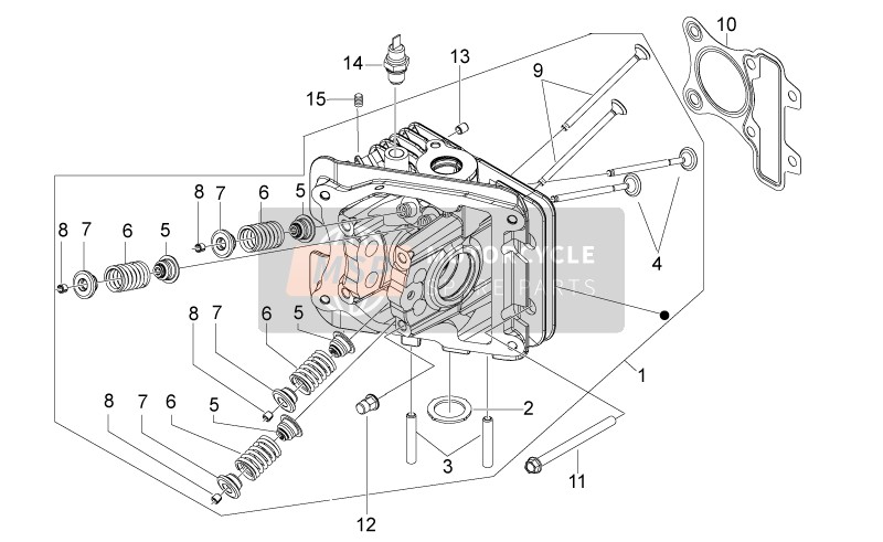 Aprilia Scarabeo 50 4T 4V 2014 Cylinder Head - Valves for a 2014 Aprilia Scarabeo 50 4T 4V
