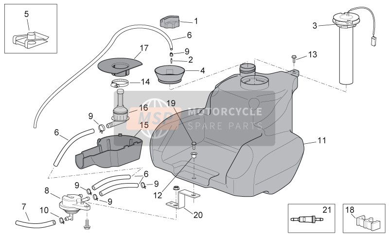 Aprilia Scarabeo 50 4T 4V E2 2009 Tank voor een 2009 Aprilia Scarabeo 50 4T 4V E2