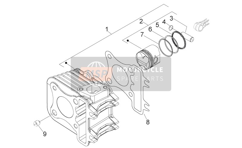 Aprilia Scarabeo 50 4T 4V E2 2009 Cylindre - Piston pour un 2009 Aprilia Scarabeo 50 4T 4V E2