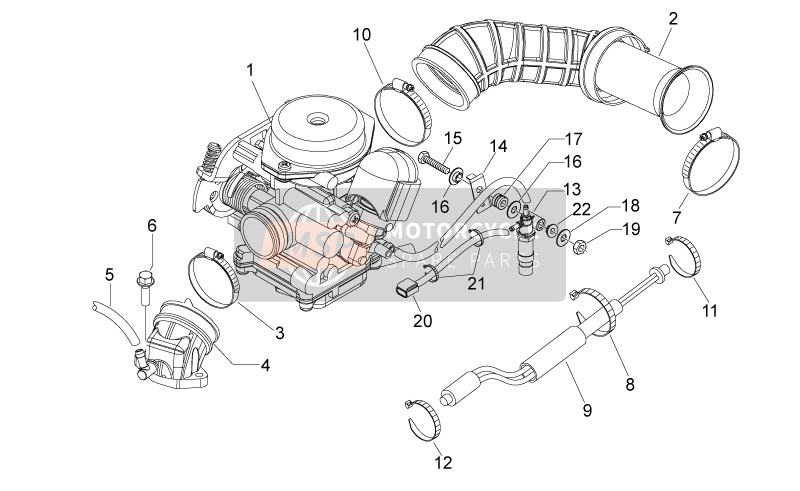 Aprilia Scarabeo 50 4T 4V E2 2012 Carburettor I for a 2012 Aprilia Scarabeo 50 4T 4V E2