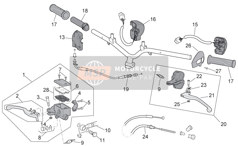 Aprilia Scarabeo 50 4T 4V NET 2009 Controls for a 2009 Aprilia Scarabeo 50 4T 4V NET