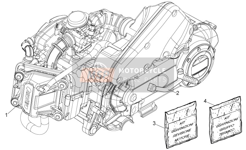 Aprilia Scarabeo 50 4T 4V NET 2009 Motore per un 2009 Aprilia Scarabeo 50 4T 4V NET