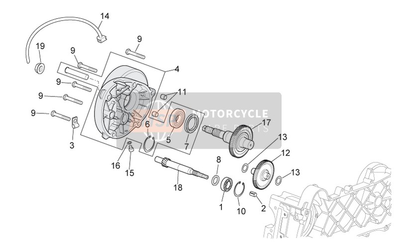 Aprilia Scarabeo 50 4T 4V NET 2009 Transmission pour un 2009 Aprilia Scarabeo 50 4T 4V NET