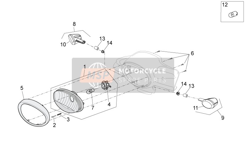 Aprilia Scarabeo 50 4T 4V NET 2010 Front Lights for a 2010 Aprilia Scarabeo 50 4T 4V NET