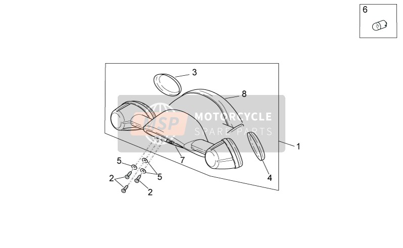 Aprilia Scarabeo 50 4T 4V NET 2010 Luci posteriori per un 2010 Aprilia Scarabeo 50 4T 4V NET