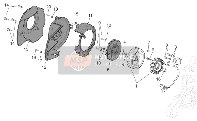 Aprilia Scarabeo 50 Ditech 2002 Flywheel for a 2002 Aprilia Scarabeo 50 Ditech