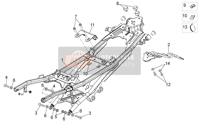 851789, Exhaust Pipe Support Clamp, Piaggio, 1