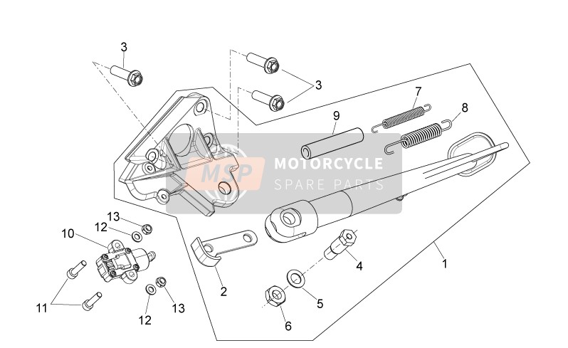 Aprilia Shiver 750 EU 2012 Ständer Mitte für ein 2012 Aprilia Shiver 750 EU