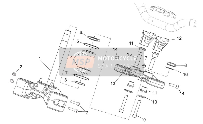 898267, Lower U-BOLT, Piaggio, 2