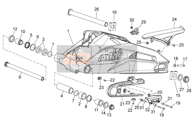 Aprilia Shiver 750 EU 2012 Swing Arm for a 2012 Aprilia Shiver 750 EU