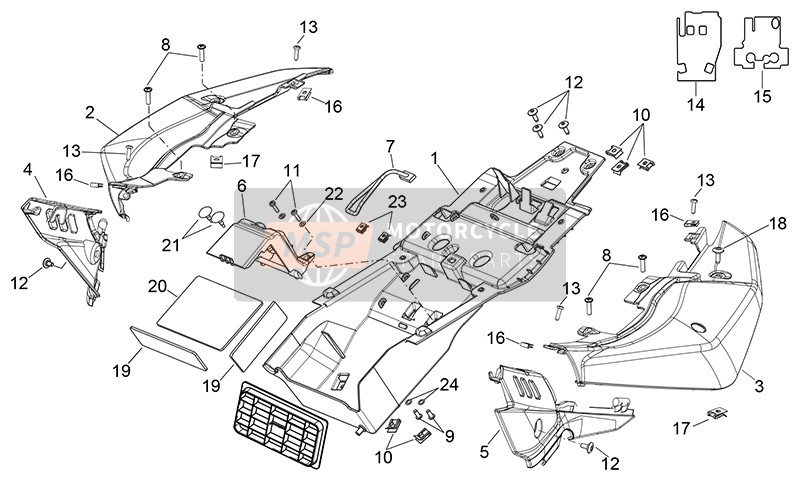 Aprilia Shiver 750 EU 2013 Rear Body I for a 2013 Aprilia Shiver 750 EU