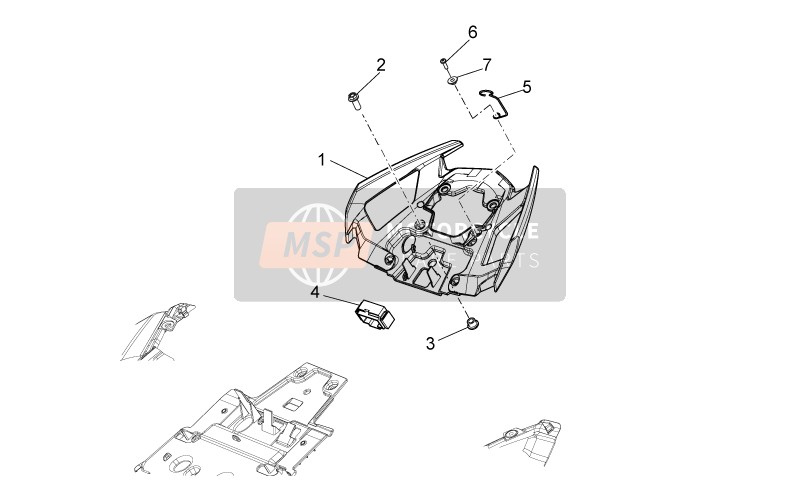 Aprilia Shiver 750 EU 2013 Rear Body II for a 2013 Aprilia Shiver 750 EU