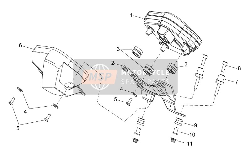 Aprilia Shiver 750 EU 2012 Armaturenbrett für ein 2012 Aprilia Shiver 750 EU