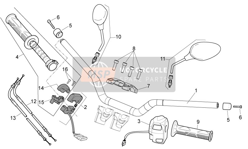 Aprilia Shiver 750 EU 2010 Lenker - Steuerungen für ein 2010 Aprilia Shiver 750 EU