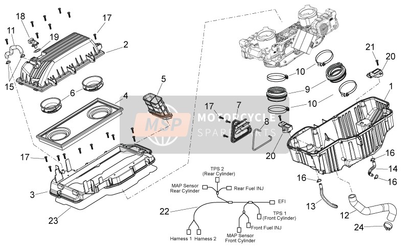 Aprilia Shiver 750 EU 2013 Air Box for a 2013 Aprilia Shiver 750 EU