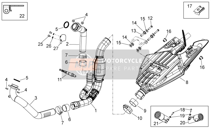 Aprilia Shiver 750 EU 2013 Exhaust Unit for a 2013 Aprilia Shiver 750 EU