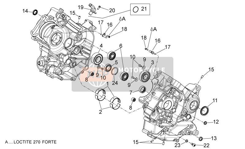 Aprilia Shiver 750 EU 2013 Crankcase II for a 2013 Aprilia Shiver 750 EU