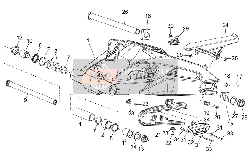 Aprilia Shiver 750 USA 2013 Swing Arm for a 2013 Aprilia Shiver 750 USA