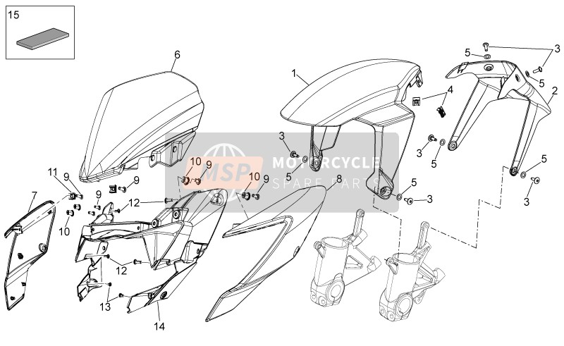 Aprilia Shiver 750 USA 2013 Front Body - Front Mudguard for a 2013 Aprilia Shiver 750 USA