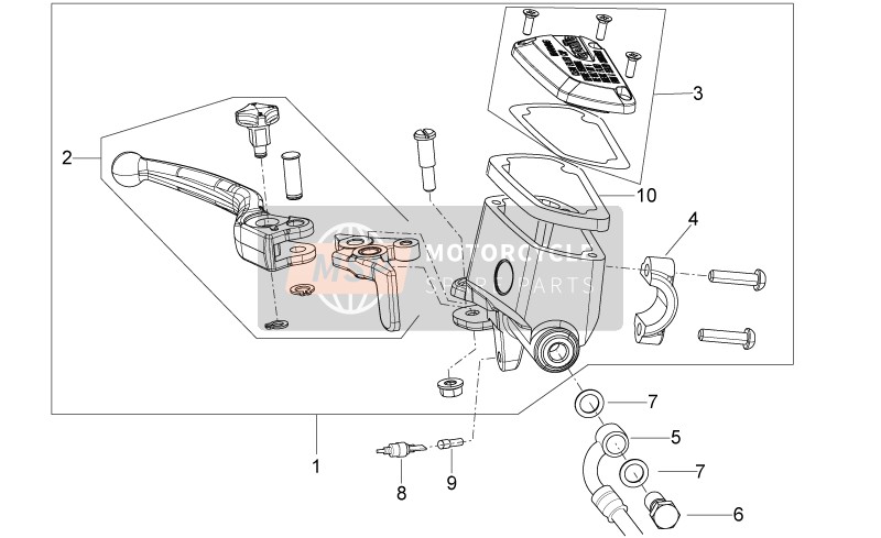 Aprilia Shiver 750 USA 2013 Front Master Cylinder for a 2013 Aprilia Shiver 750 USA