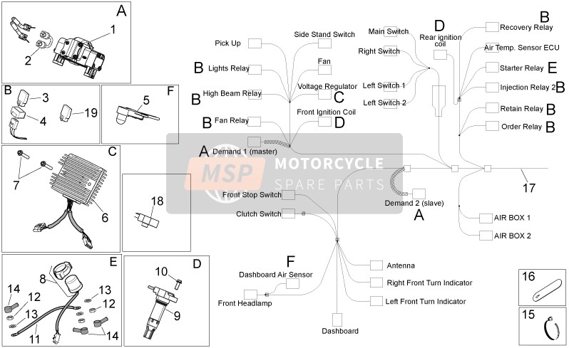 Aprilia Shiver 750 USA 2014 Electrical System I for a 2014 Aprilia Shiver 750 USA