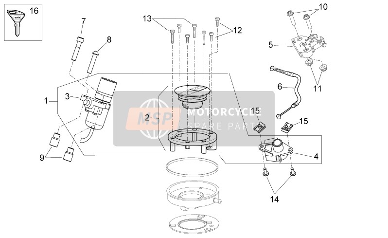 Aprilia Shiver 750 USA 2013 Lock Hardware Kit for a 2013 Aprilia Shiver 750 USA