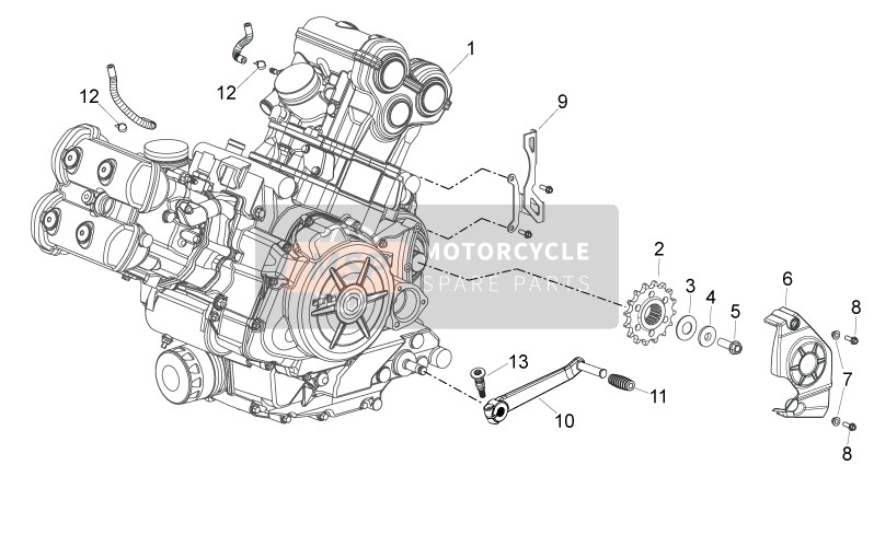 Aprilia Shiver 750 USA 2012 Engine for a 2012 Aprilia Shiver 750 USA