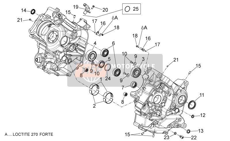 Aprilia Shiver 750 USA 2011 Caja del cigüeñal II para un 2011 Aprilia Shiver 750 USA