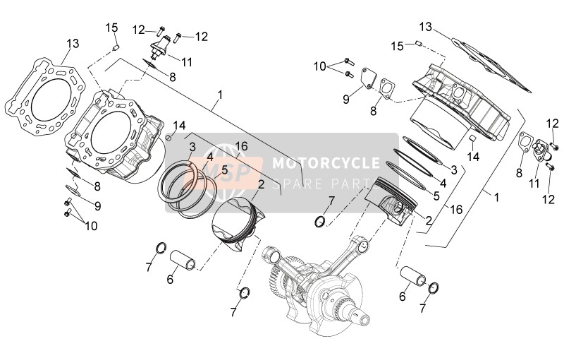 Aprilia Shiver 750 USA 2014 Cilindro Con Pistón para un 2014 Aprilia Shiver 750 USA