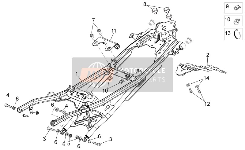 Aprilia Shiver 750 2009 Sattel-Support für ein 2009 Aprilia Shiver 750