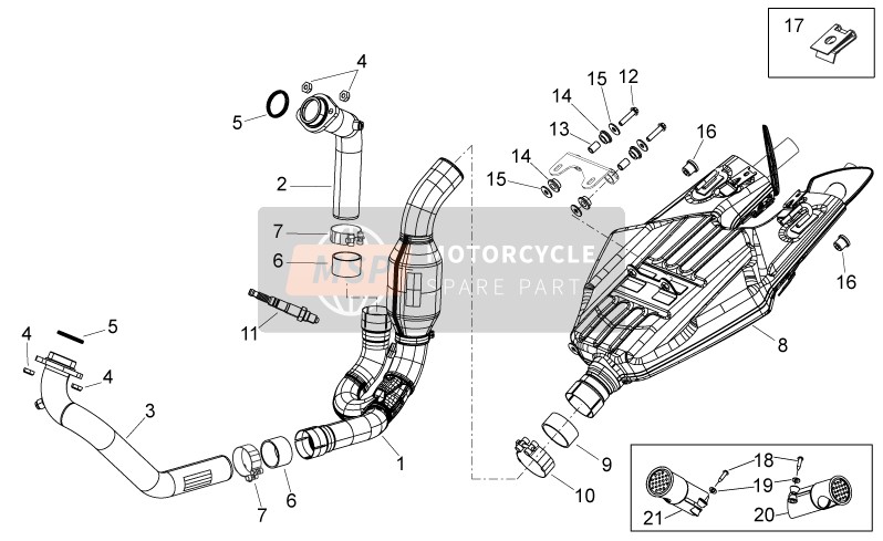 851589, Rear Exhaust Pipe, Piaggio, 0