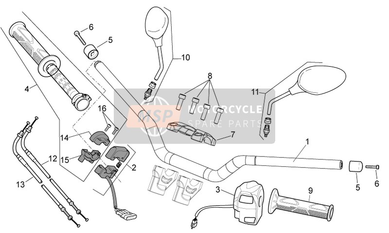 Aprilia Shiver 750 USA 2015 Handlebar - Controls for a 2015 Aprilia Shiver 750 USA